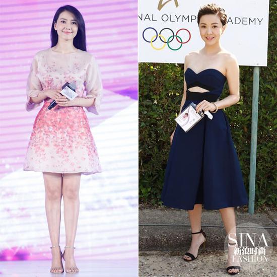 高圓圓、郭采潔示范一字鞋