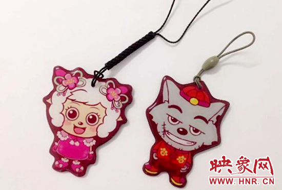 兒童節(jié)紀(jì)念卡以灰太狼和美羊羊?yàn)橹黝}人物。