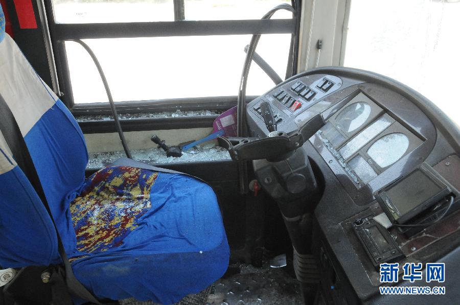 　事發(fā)公交車駕駛室（8月20日攝）。