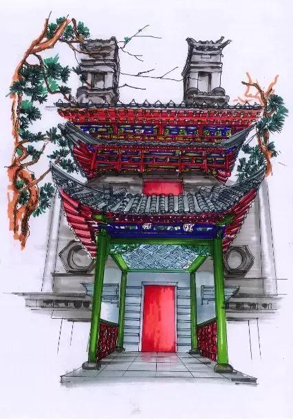 明艷的紅、生機(jī)的綠、深沉的藍(lán)、古樸的灰，足見博雅樓的獨(dú)特韻味。