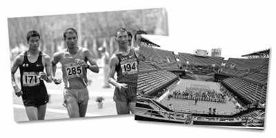 左圖:5月10日,遼寧隊選手耿志耀(左一)在十二運男子50公里競走比賽中。 　　新華社記者 李 鋼攝 　　右圖:6月10日,十二運網(wǎng)球團體賽在大連正式開拍,部分比賽遭遇了“零觀眾”的尷尬場面。 　　人民視覺