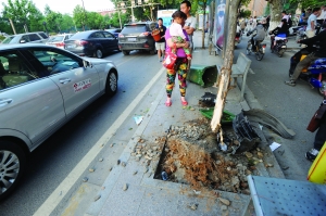 幸虧轎車撞到香樟樹(shù)上停了下來(lái),否則后果更嚴(yán)重。