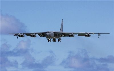 美軍B-52戰(zhàn)略轟炸機(jī)。其為韓三大核保護(hù)傘之一。