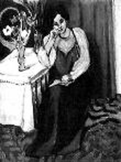 馬蒂斯的《穿著黃、白服裝閱讀的女孩》