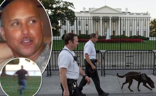 右上圖為岡薩雷斯，右下圖為他跑向白宮。