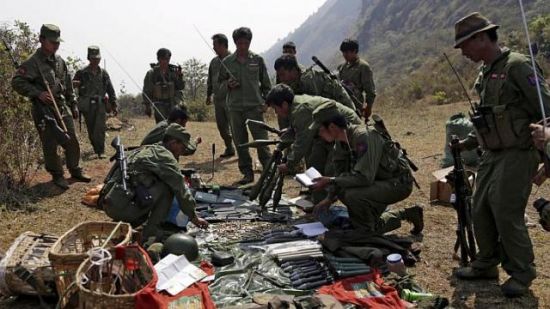 資料圖：位于中緬邊境的武裝人員