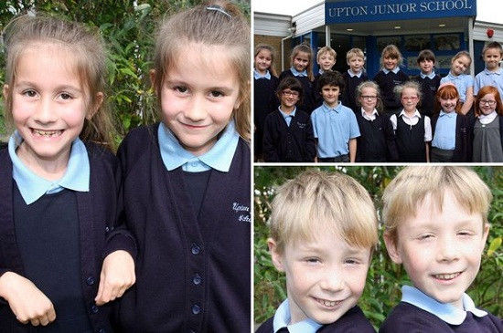 英國(guó)又有7對(duì)雙胞胎進(jìn)入了同一所小學(xué)，讓人看花了眼。