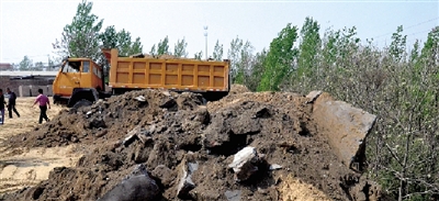 垃圾將生態(tài)涵養(yǎng)林給埋住了。