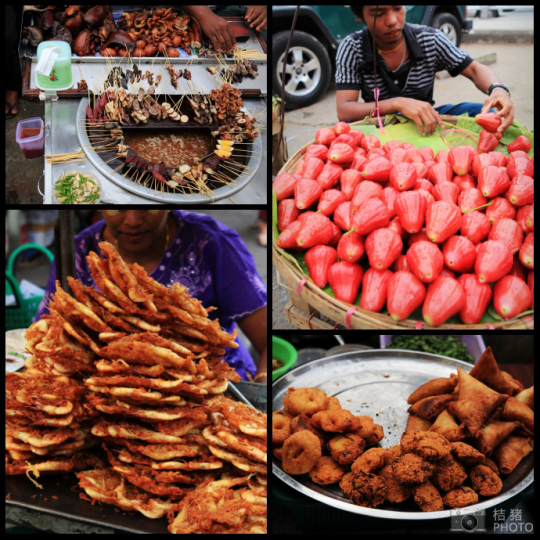 緬甸，繽紛的街邊平民小吃