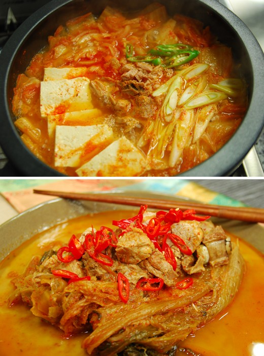 　　上圖為金槍魚泡菜湯,下圖為泡菜雜燴湯。