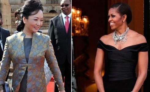 中國(guó)國(guó)家主席習(xí)近平夫人彭麗媛和美國(guó)第一夫人米歇爾(資料圖)