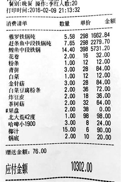 一頓飯要價(jià)萬(wàn)余元