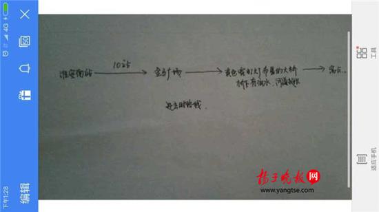 警方根據(jù)這兩張手繪地圖，動(dòng)用300余人次警力終于將林芳找到。（圖由淮安警方提供）