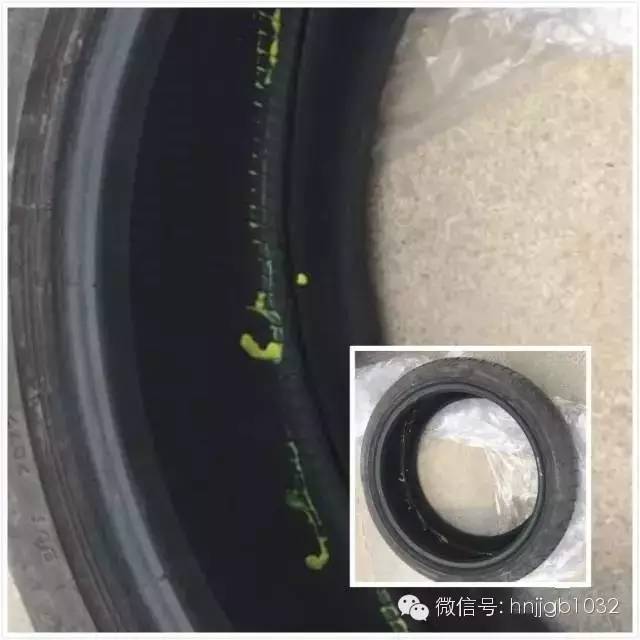 輪胎凈是包，輪胎內(nèi)部斷裂一圈。