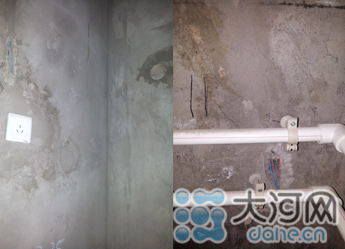 空調(diào)專用線路，用電負(fù)荷較大 圖為衛(wèi)生間電線走線