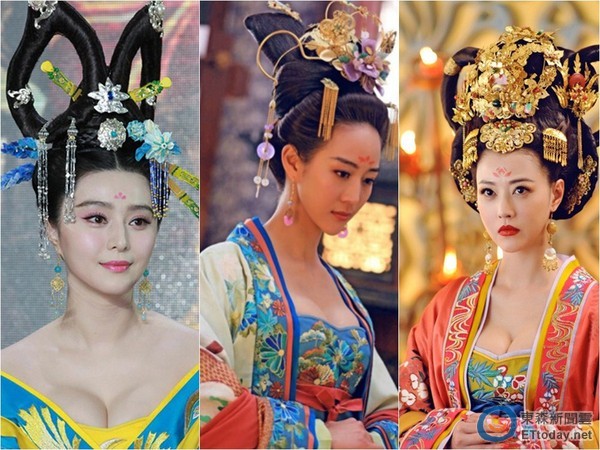 范冰冰、張鈞甯、周海媚，在《武媚娘》中爆乳演出