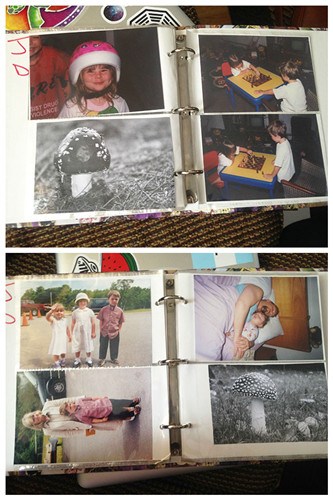 圖五：這位老爹最神的是，把一棵蘑菇的照片放進(jìn)了家庭相冊里，真正地作為家人來對待。