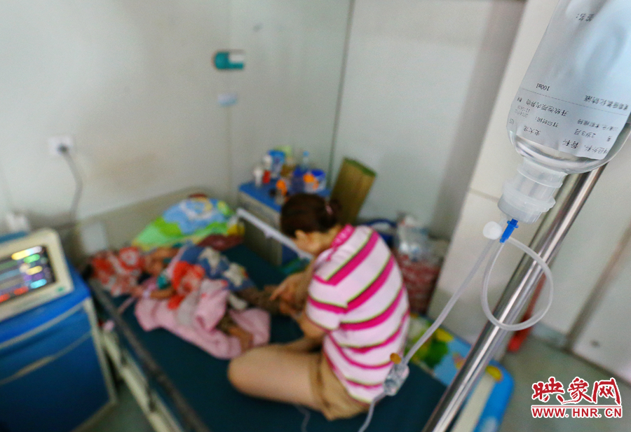 早上7點(diǎn)左右，醫(yī)生為大龍輸液做術(shù)前準(zhǔn)備