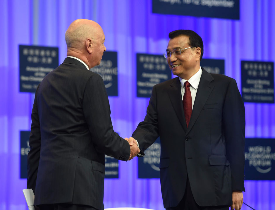 李克強總理出席夏季達沃斯論壇并發(fā)表開幕式致辭。