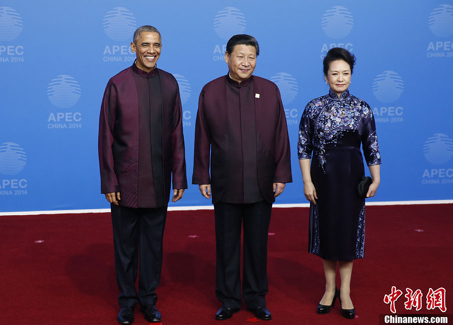 圖為習近平夫婦歡迎美國總統(tǒng)奧巴馬。中新社發(fā) 杜洋 攝