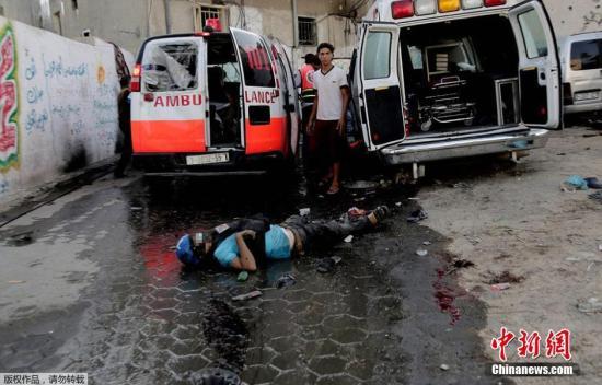 資料圖：加沙，以色列戰(zhàn)機(jī)轟炸一處市場，造成至少17名巴勒斯坦人死亡，200多人受傷。