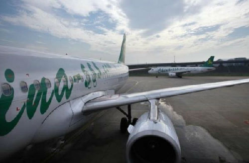 資料圖片：上海虹橋機場?？康囊患艽呵锖娇湛蜋C。（圖片來源：路透社）