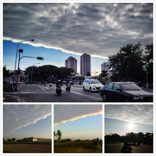 各地網(wǎng)友拍到的“陰陽天”奇景。 圖：“今日新聞網(wǎng)”