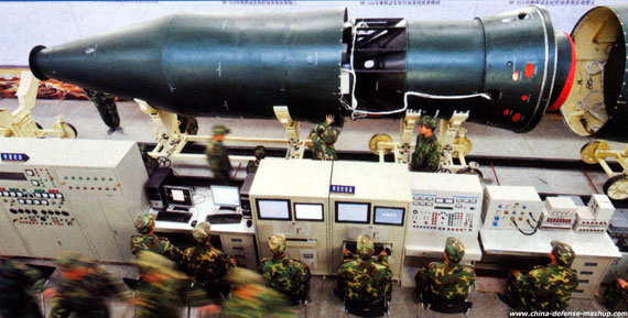 資料圖：中國(guó)東風(fēng)-31戰(zhàn)略導(dǎo)彈戰(zhàn)斗部。