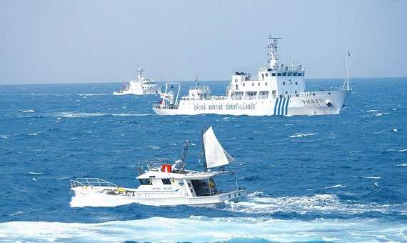 資料圖：中日對峙釣魚島海域清晰大圖。