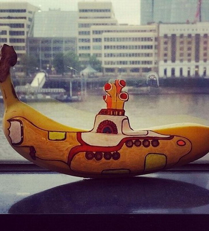 英國(guó)女廚師用香蕉作畫創(chuàng)意獨(dú)特